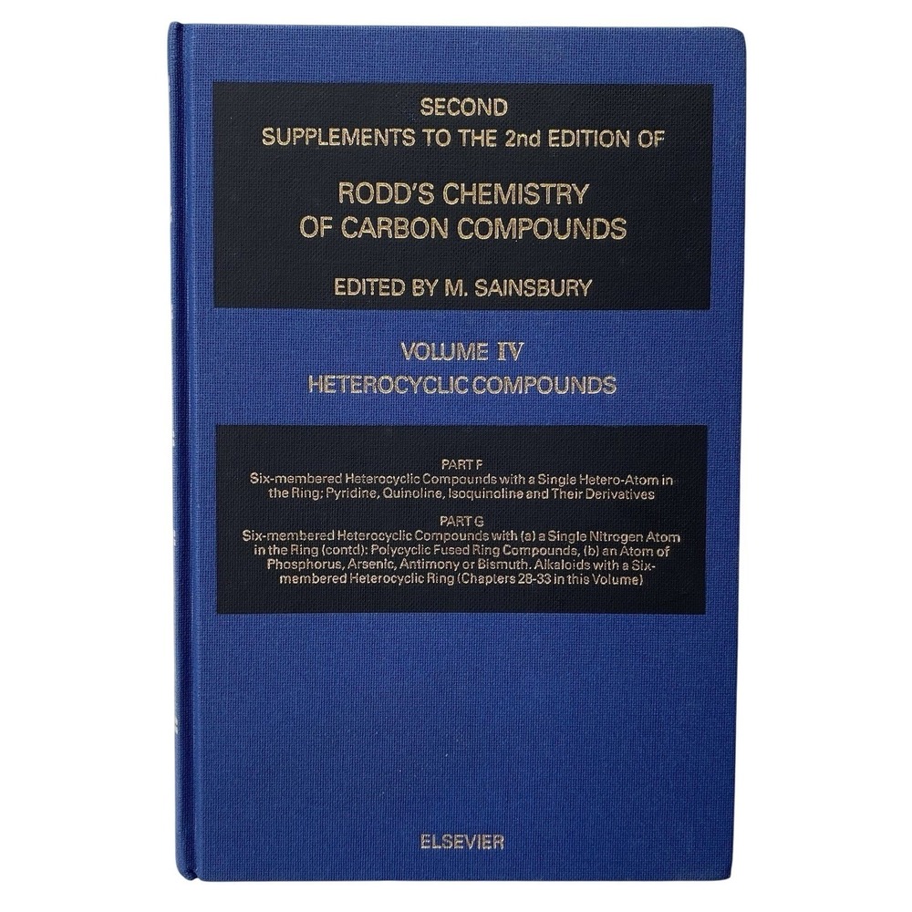 Heterocyclic Compounds Ssrcc IV Part F & G- Rodd's Chemistry of Carbon Compounds
